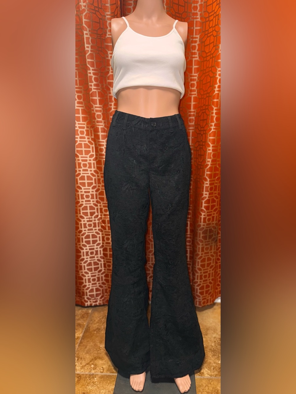 We the Free Floral Burnout Velvet Flare Pants Size 8 NWOT